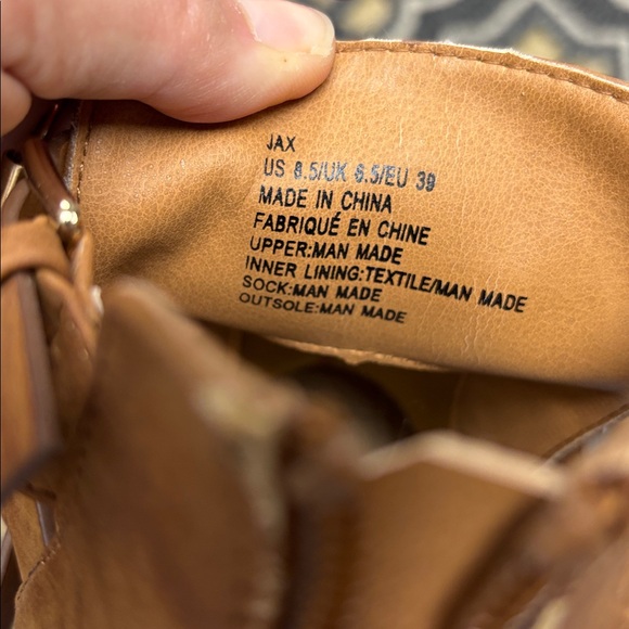 Just Fab Women's Tan Ankle Boots - Picture 4 of 5